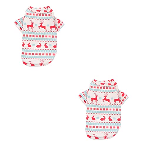 MILISTEN 2 STK Weihnachtskleidung für Hunde Pullover für kleine Hunde Haustierkleidung Hundekleidung Weihnachten Weihnachts hundekostüm Kleider Welpenkostüm Haustierbekleidung Hündchen Weiß von Milisten