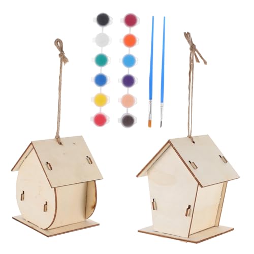 MILISTEN 2 Sätze DIY Vogelhaus Bausatz für Holz zum Bemalen und Gestalten Kreatives Bastelset für Jungen für Outdoor und Vogel Dekoration MILISTEN 2 Sätze DIY Vogelhaus Bausatz für Holz zum Bemalen und Gestalten Kreatives Bastelset für Jungen für Outdoor und Vogel Dekoration von Milisten