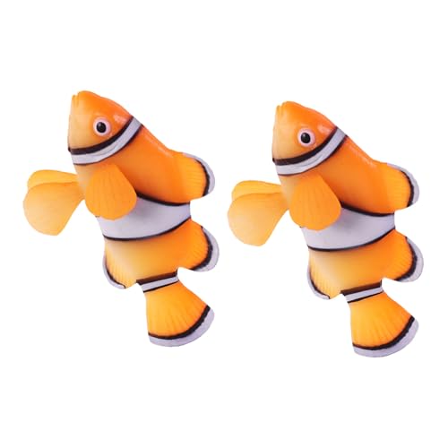 MILISTEN 2 Stück Clownfische Die Im Aquarium Schwimmen Mit Saugnapf Aquarium Ornament Künstliche Clownfische Schwimmendes Ornament Lebensechtes Clownfisch von Milisten