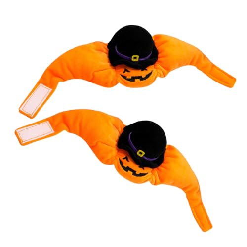 MILISTEN 2 Stück Halloween Kürbis Haustiermütze aus Leichtem Polyester Verstellbarer Touch-Verschluss Bequemes Party-kostüm für Hunde und Katzen Geeignet für Festliche Anlässe und von Milisten