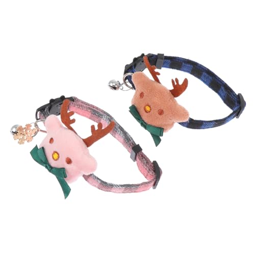 MILISTEN 2 Stück Halsband bandfeile schienbeinschoner Tape Urlaub Kätzchen klein binden weihnachtsdeko für Haustierhunde Weihnachtshalsbänder für Hunde Baumwolle Blue von Milisten