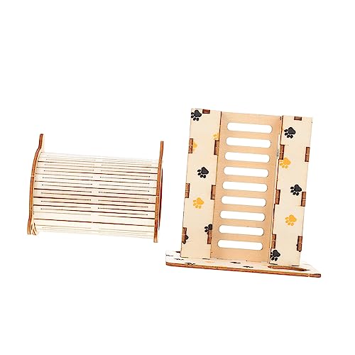 MILISTEN 2 Stück Hamster- Kletterspielzeug Hamsterspielzeug Hamsterkäfig Klein Haustier Nahrungssuche Tunnel Klettern Hamster Ablenkungsspielzeug Schaukel Aus Hamsterholz Hölzern von Milisten