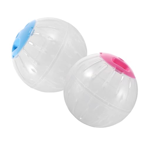 MILISTEN 2 Stück Hamster Laufkugel Transparent Geräuschloses Laufrad mit Großem Innenraum für Kleintiere Wie Hamster Meerschweinchen als Haustier Zubehör und Aktivitätsball von Milisten