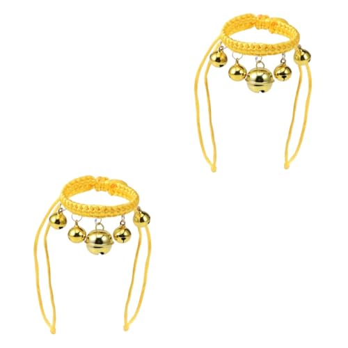 MILISTEN 2St Glockenkragen handgewebte Halskette handgefertigte Halsketten Trompetenhalskette Verstellbarer Kragen Hunde hundekragen Katzenhalsband Halsring für Haustiere Yellow MILISTEN 2St Glockenkragen handgewebte Halskette handgefertigte Halsketten Trompetenhalskette Verstellbarer Kragen Hunde hundekragen Katzenhalsband Halsring für Haustiere Yellow von Milisten
