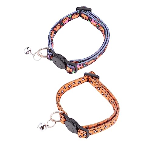 Milisten Halloween-katzenhalsbänder 2-teiliges Katzenhalsband-Set Einzigartige in Kürbisform Verstellbar Für Modische Und Bezaubernde Haustiere von Milisten