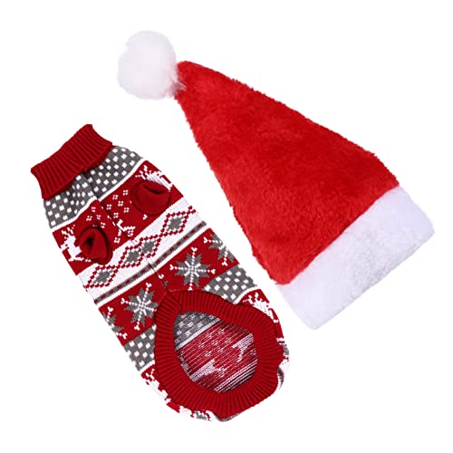 Milisten 2stücke Hundepullover Mit Weihnachtsmütze Hochwertiger Für Hunde Und Katzen Für Winterfeste Und Partys Komfortabel Und Warm von Milisten