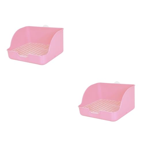 MILISTEN 2Er-Box Häschen Toilette Einstreu für Meerschweinchen Kunststoffwanne Hamster Haustier Hasenkäfig Toilette Anti-Fall-Häschen-Töpfchen klein Mülleimer Trainingsbox von Milisten