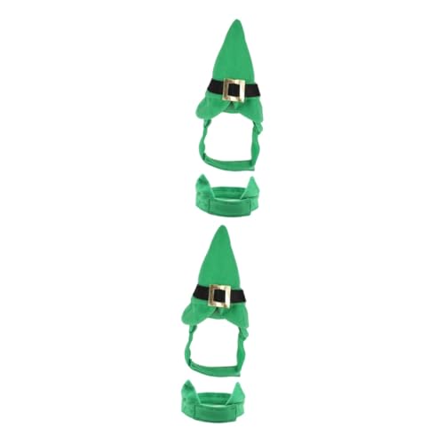 MILISTEN 2St Hunde-Stirnband und Gürtel-Set Haustier Kostüm Set St Patrick's Day Grün St Patrick's Day Kostüm für Haustiere grüner Hut Bekleidungsset für Haustiere Hündchen Suite Zubehör von Milisten