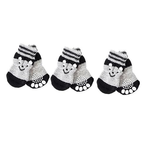 Milisten 3 Paar - Hundesocken Haustierstrümpfe für Hunde Hundestiefel Pfotenschutz Warme Socken rutschfeste Sohle Modisches Musterdesign Ps077 Grau/schwarz Bär Größe M Milisten 3 Paar - Hundesocken Haustierstrümpfe für Hunde Hundestiefel Pfotenschutz Warme Socken rutschfeste Sohle Modisches Musterdesign Ps077 Grau/schwarz Bär Größe M von Milisten