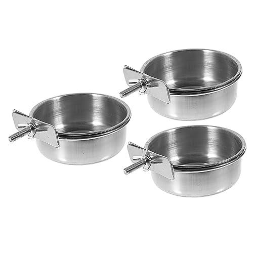MILISTEN 3 Stück Lebensmittel Box aus Edelstahl Papageien-Fütterungsbecher Essen Futterspender groß Vogelschale aus Metall Vogelhäuschen Wassernapf Rostfreier Stahl Silver MILISTEN 3 Stück Lebensmittel Box aus Edelstahl Papageien-Fütterungsbecher Essen Futterspender groß Vogelschale aus Metall Vogelhäuschen Wassernapf Rostfreier Stahl Silver von Milisten