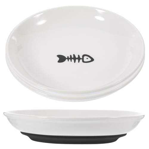 MILISTEN Keramik-katzennapf Mit Flachem Rand – Ideal Für Kätzchen Und Ältere Katzen – Flacher Futternapf Mit Niedlichem Design – 3er-Set von Milisten