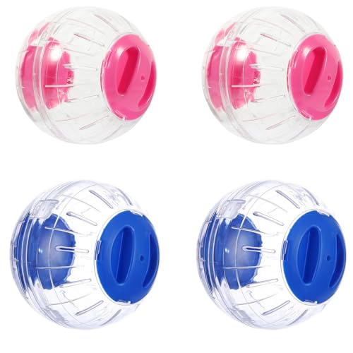 MILISTEN 4 STÜCKE Hamster Übung Ball Stille Klar Rad Spielzeug Kleine Haustier Käfig Zubehör Maus Laufball Gerbil Meerschweinchen Aktivität Rad von Milisten