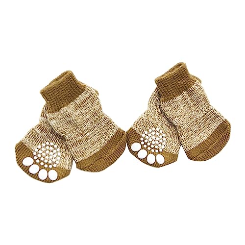 Milisten 4 Stück Baumwollsocken Socken für Welpen Rutschfester Pfotenschutz Pudelsocken pet Supplies Baumwoll socken Anti-Rutsch-Socken für Haustiere Socken für Hund Baumwolle Coffee Milisten 4 Stück Baumwollsocken Socken für Welpen Rutschfester Pfotenschutz Pudelsocken pet Supplies Baumwoll socken Anti-Rutsch-Socken für Haustiere Socken für Hund Baumwolle Coffee von Milisten