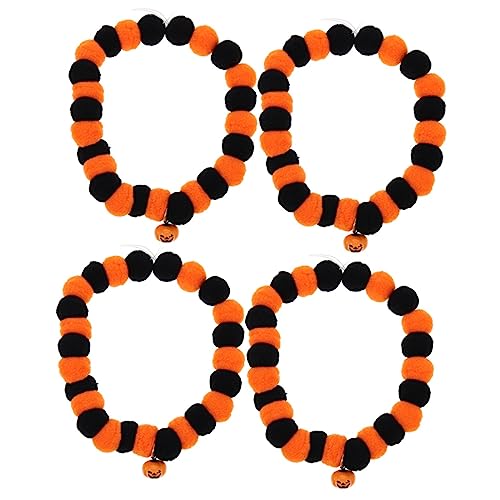 Milisten 4stücke Halloween Katzenglocken- Mit Verstellbarem Design Süßes Kürbis- Für Haustiere Für Halloween-Partys Komfortable Und Sichere Passform Für Und Kätzchen von Milisten