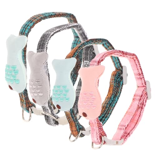 Milisten 4stücke Teiliges Gitterhalsband Für Katzen Verstellbares Katzenhalsband-Set Katzenhalsband in Fischform Haustier-Accessoires Mit Mesh-Design von Milisten