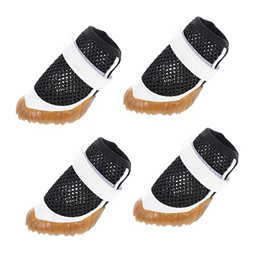 Milisten 4 Stück Haustierschuhe Mesh-Sneaker für Hunde Chihuahua-Stiefel sommerliche hundeschuhe Welpen Sommer Paws pfotenschutz hundegeschenk Mesh-Hundestiefel Hundepfotenschutz PVC Black Milisten 4 Stück Haustierschuhe Mesh-Sneaker für Hunde Chihuahua-Stiefel sommerliche hundeschuhe Welpen Sommer Paws pfotenschutz hundegeschenk Mesh-Hundestiefel Hundepfotenschutz PVC Black von Milisten
