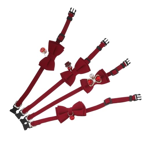MILISTEN 4 Stück Verstellbare Haustier- mit Schleife und Glocke Sichere Katzen Hundehalsbänder mit Abwurfverschluss Langlebig und Komfortabel für Hochzeiten Partys Rot MILISTEN 4 Stück Verstellbare Haustier- mit Schleife und Glocke Sichere Katzen Hundehalsbänder mit Abwurfverschluss Langlebig und Komfortabel für Hochzeiten Partys Rot von Milisten