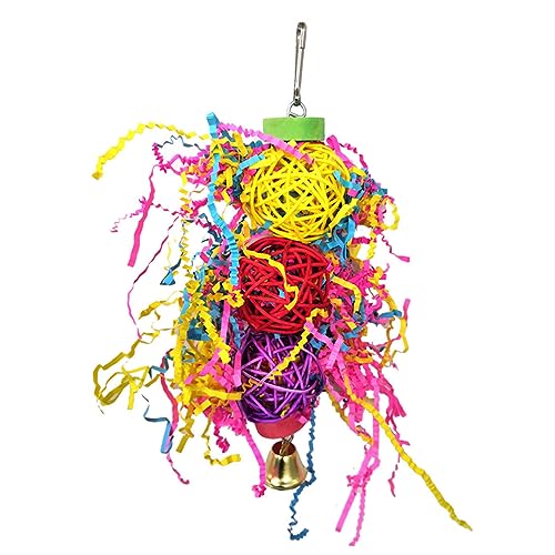 Milisten 4stücke Papageienspielzeug Vogelbeißspielzeug Aus Rattan Mit Schaukel-Design Für Kauen Und Spielen Hängendes Spielzeug Für Nymphensittiche Sittiche Und Kleine Vögel von Milisten