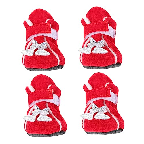 Milisten 4 Stück Weihnachtshaustier-Baumwollschuhe rutschfeste Haustierschuhe Weihnachtsmann-Outfit Wanderstiefel Für Hunde Hundeschuhe Laufen Haustier Warm Heimtierbedarf Baumwolle Rot Milisten 4 Stück Weihnachtshaustier-Baumwollschuhe rutschfeste Haustierschuhe Weihnachtsmann-Outfit Wanderstiefel Für Hunde Hundeschuhe Laufen Haustier Warm Heimtierbedarf Baumwolle Rot von Milisten