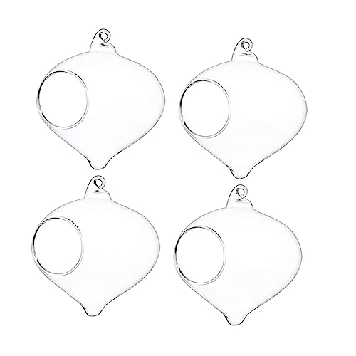 MILISTEN Elegantes 4-teiliges Hängevasen-Set Aus Glas in Tropfform Luftpflanzenhalter Für Das Home Office Oder Als Für Enthusiasten von Milisten