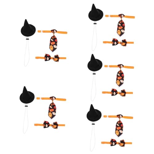 MILISTEN 5 Sätze Haustier-Halloween-Hut Lustige Haustierkopfbedeckung Welpenhalsband Halloween-hundekrawatte Welpen Hund Fliege Halsband Hundemütze Halloween-Haustier Polyester MILISTEN 5 Sätze Haustier-Halloween-Hut Lustige Haustierkopfbedeckung Welpenhalsband Halloween-hundekrawatte Welpen Hund Fliege Halsband Hundemütze Halloween-Haustier Polyester von Milisten