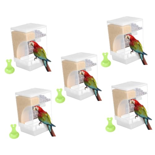 Milisten 5 Sets Vogel Fütterung Mit Container Automatische Sittich Feeder Vogel Käfig Zubehör Set von Milisten