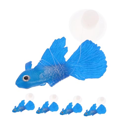 MILISTEN 5 Stück Teiliges Leuchtender Betta-Fische aus flexiblem Material Schwimmende Aquarium-Dekoration mit Realistischem Design Langlebig und Verblassungsresistent für Süßwasser-aquarien von Milisten