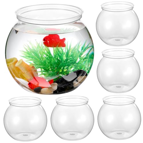 Milisten 6stücke Transparente Runde Fischschalen Kleine Kunststoff-aquarien Für Goldfische Für Wohnraum Und Desktop-Dekoration Bruchsicher Und Modern Milisten 6stücke Transparente Runde Fischschalen Kleine Kunststoff-aquarien Für Goldfische Für Wohnraum Und Desktop-Dekoration Bruchsicher Und Modern von Milisten