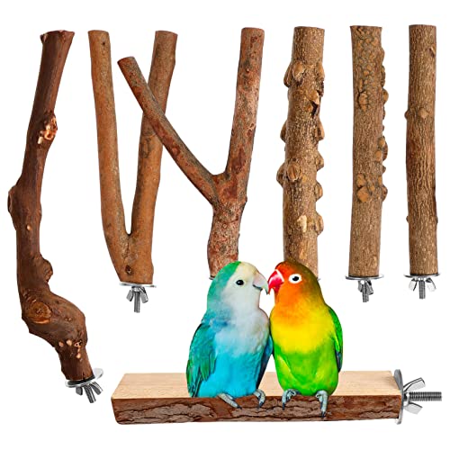 Milisten Vogelkäfig-sitzstangen Für Vögel 7 Stück Natürliche Holz-sitzstangen Plattformmutter Für Papageien Aras Milisten Vogelkäfig-sitzstangen Für Vögel 7 Stück Natürliche Holz-sitzstangen Plattformmutter Für Papageien Aras von Milisten