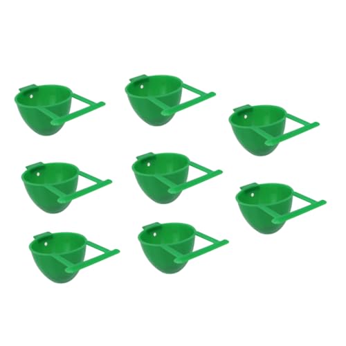 MILISTEN 8 Stück Papagei Food Box Wasser Becher Geflügelfutter Schüssel Vogelfutterspender für den Käfig Essensgericht für Vögel Vogelfutterhalter Plastik Green von Milisten