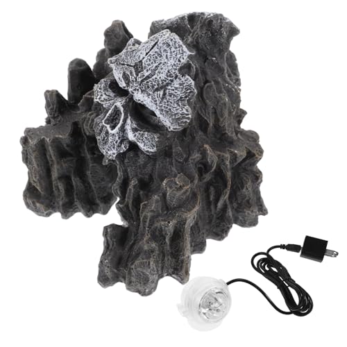 MILISTEN Aquarium Höhle Deko Skulls Resin Versteck Ornament mit Licht für Fische Garnelen Reptilien Terrarium Dekoration Natürliche Versteckstelle Pflegeleicht von Milisten