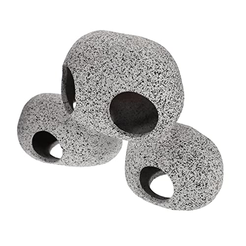 MILISTEN Aquarium Tontopf Tank Tropische Aquarienverzierungen Aquarium Felsenhöhle Aquarium Dekoration aquariumdeko Fischversteck, Schutzhöhle Aquarienversteck Höhle Ton Light Grey von Milisten