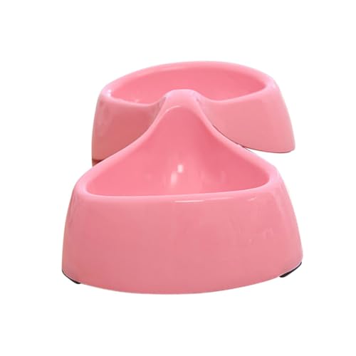 MILISTEN Doppelschüssel Schüssel Futternapf für Katzen rosa Hundenapf Hundefutterbehälter Haustiernapf aus knochenförmige Schale rutschfest Kätzchen Zubringer Fressnapf von Milisten