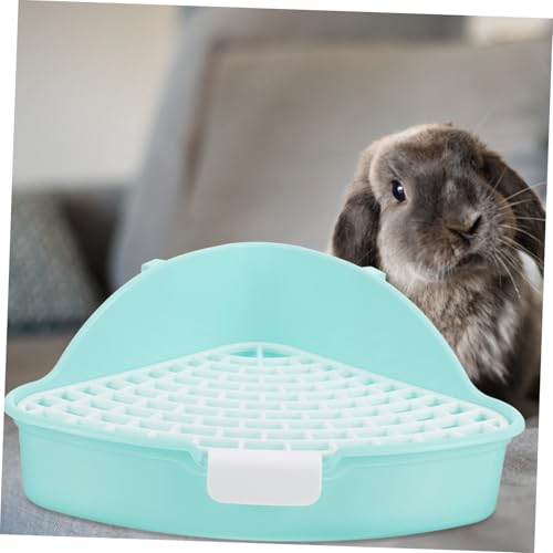 MILISTEN Dreieckige Kaninchenstreu Ecke mit Spritzschutz Kunststoff Haustier Toilette für Kleine Tiere Platzsparendes Katzenklo eck für Kaninchen und Kleintier Training von Milisten