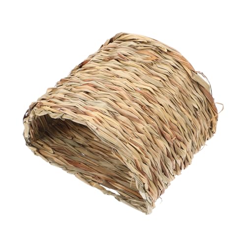 MILISTEN Hasenstall aus Stroh Hamster Kleintier zubehör Hasenversteck Kaninchenhütte Kaninchennest Kaninchenfell Kaninchenhaus drinnen Meerschweinchenhaus Hasennest Schilfgras von Milisten