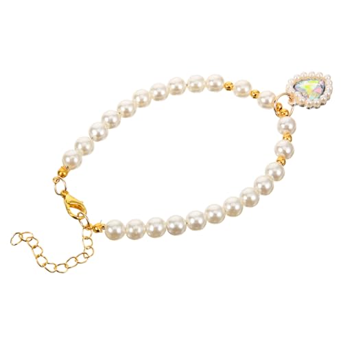 Milisten Haustier Halskette Hundehalsband Kätzchen-Kragen Für Halskette Mit Katzenhalsband Katze Perlenkette Kleine Tierkette Dekorativer Kragen Katzenschmuck Harz von Milisten