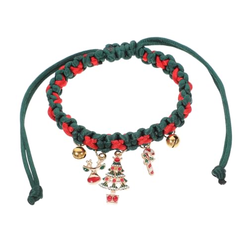 Milisten Weihnachtlicher Katzenkragen Mit Glöckchen Rotes Und Grünes Geflochtenes Design Für Stilvolle Haustiere Für Feiertage Und Festliche Anlässe von Milisten