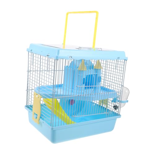 MILISTEN Luxuriöser Hamsterkäfig mit Schloss-Design samt Rutsche und Laufrad Transparenter Lebensraum für Kleine Nager mit Wasserflasche und Futternapf für Hamster und Zwerghamster von Milisten