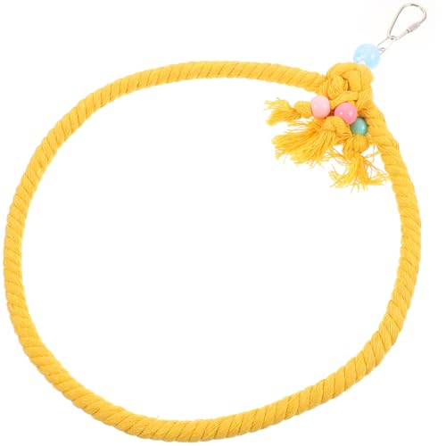 MILISTEN Papageienringschaukel vogelschaukel vogelkäfig zubehör Bird Toys Sittichspielzeug für den Käfig Papageienständer Barsch Vogelstangen für Sittiche Vogel stehendes Seil Metall Yellow von Milisten