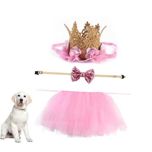MILISTEN Haustierkostüm Party Hundekleid Krawatte Kopfschmuck Set Stilvolles Hundegeburtstagsoutfit MILISTEN Haustierkostüm Party Hundekleid Krawatte Kopfschmuck Set Stilvolles Hundegeburtstagsoutfit von Milisten