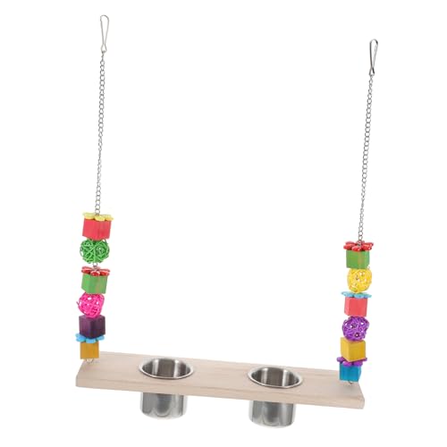 MILISTEN Schaukelspielzeug Papagei vogelgitter vogelstange Sittich Vogelspielzeugschaukel Papageien-Fitnessständer Bird Toys Vogelkäfig zum Aufhängen Vogelschaukel Holz Colorful von Milisten