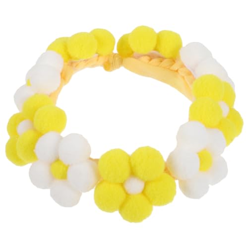 Milisten Katzenhalsband Verstellbar Für Kleine Welpen Mit Pom-pom-Design Und Blumenmuster Atmungsaktives Haustierhalsband Aus Strapazierfähigem Material Täglichen von Milisten