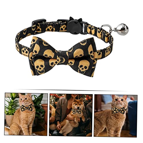MILISTEN Verstellbares Halloween Haustierhalsband mit Glocke und Modischer Fliege Komfortables Verstellbares Hundehalsband für Katzen und Kleine Hunde Langlebiges Material Einfache von Milisten