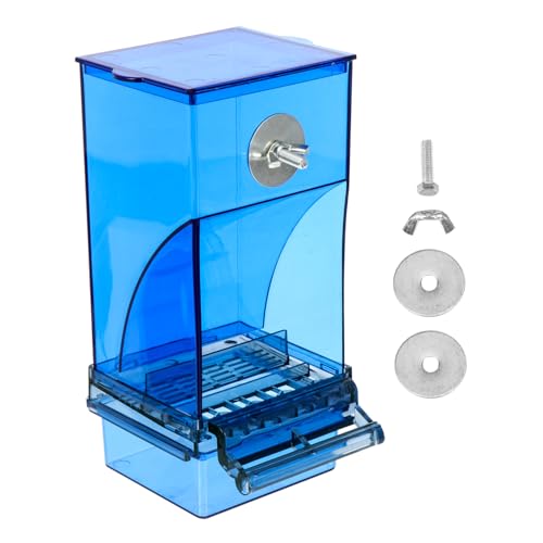MILISTEN Vogelfütterer automatischer Vogelfutterspender groß Pet Bird Feeder Container Vogelbehälter vogelfutterhäuschen vogelfutterstelle Papageifutter Papageien Futterautomat Acryl Blue von Milisten