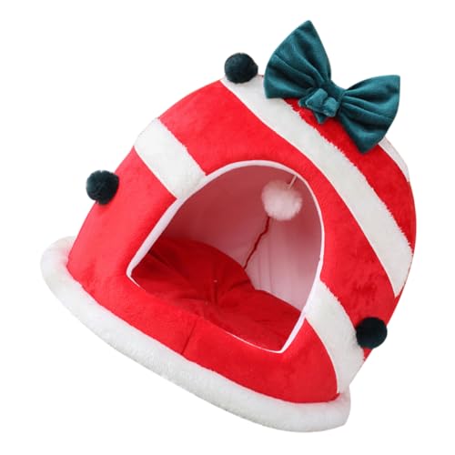 MILISTEN Weihnachtshaustiernest Katzenzeltbett Faltbare Katzenwohnung Katzenversteck pet Bed Dog beds Katzenhaus Hundebett Haustier-Cartoon-Bettkissen warmes Haustier-Cartoon-Bett Tuch rot MILISTEN Weihnachtshaustiernest Katzenzeltbett Faltbare Katzenwohnung Katzenversteck pet Bed Dog beds Katzenhaus Hundebett Haustier-Cartoon-Bettkissen warmes Haustier-Cartoon-Bett Tuch rot von Milisten