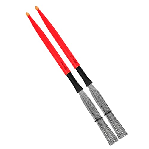 Milisten 1 Paar für Spezialgriff tragbare Trommeln Bürsten Clean Brush Drum Red Wire Stick Stahl Jazz Sticks Holz Carbon Milisten 1 Paar für Spezialgriff tragbare Trommeln Bürsten Clean Brush Drum Red Wire Stick Stahl Jazz Sticks Holz Carbon von Milisten