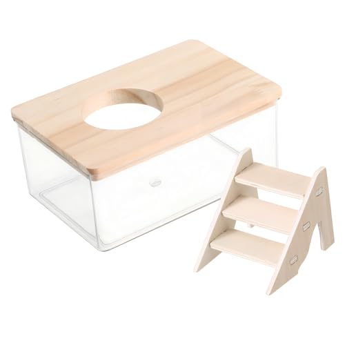 Milisten 1 Set Hamster Badbehälter Clear Chinchilla Litter Box Dust Bad Bad Box Aktivität Struktur Hamster Lebensraumzubehör Mit Leiter von Milisten