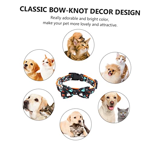 Milisten 1 Stück Haustierhalsband Halloween Für Hunde Groß Schnalle Stichworte Welpenhalsband Farbig Katzenhalsband Mit Goldener Kette Kragen Halskette Katze Und Black Stoff von Milisten