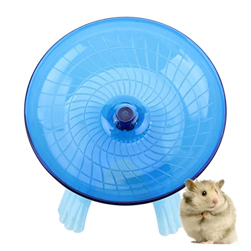 Milisten 1 Stück Laufrad für Kleintiere Fliegende Untertasse Übungsrad für Hamster Zwerghamster und Nagetiere Blau Fördert Gesunde Bewegung und Training Krallen von Milisten