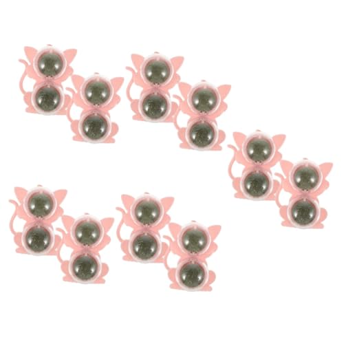 Milisten 10 STK Katzenspielzeug Sicherheits-katzenminze-Ball Katze Beißt Drinnen Pflanzen Spielzeug Für Haustiere Leckerbissen Für Katzen Mini Haushalt Rosa Plastik Rotieren Polygonum Holz von Milisten